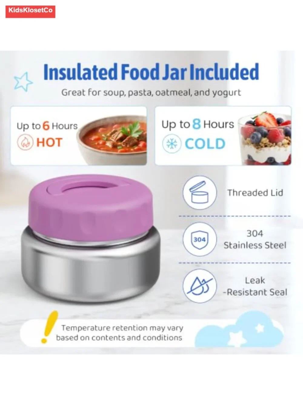 4-Compartment Bento Lunch Box Set with Insulated Food Jar, Utensils & Carry Bag